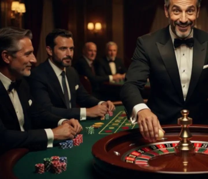 Charyzmatyczni krupierzy i prowadzący podczas eleganckiego eventu kasynowego