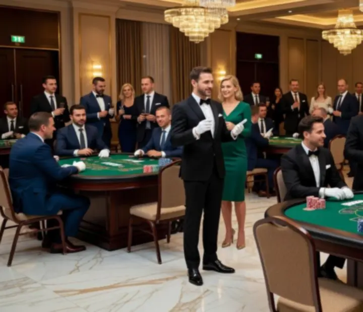 Luksusowe mobilne kasyno na eleganckim evencie firmowym